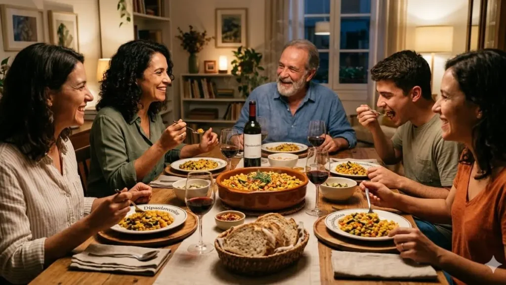 Jantar de Arroz com grão de bico e abobrinha