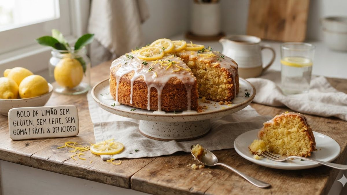 Bolo de limão sem gluten