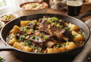 Costela de boi com mandioca