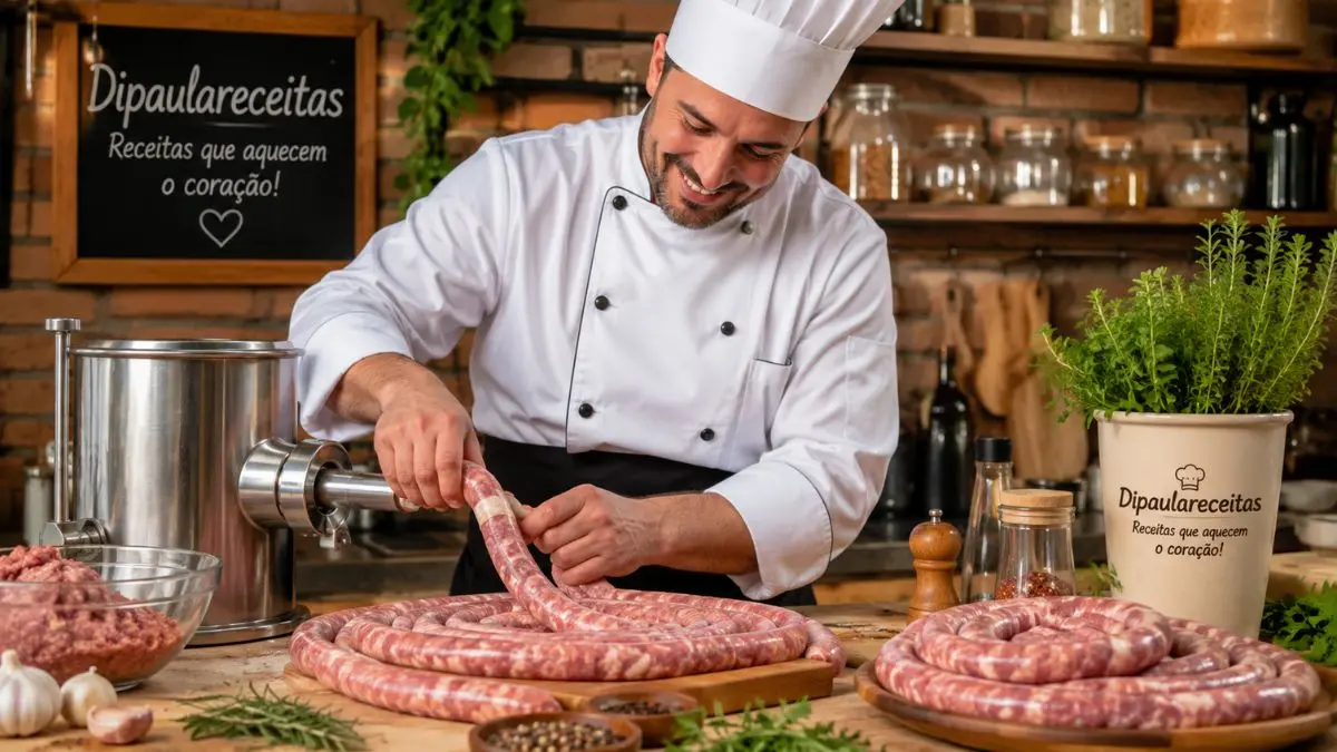 Linguiça de porco caseira