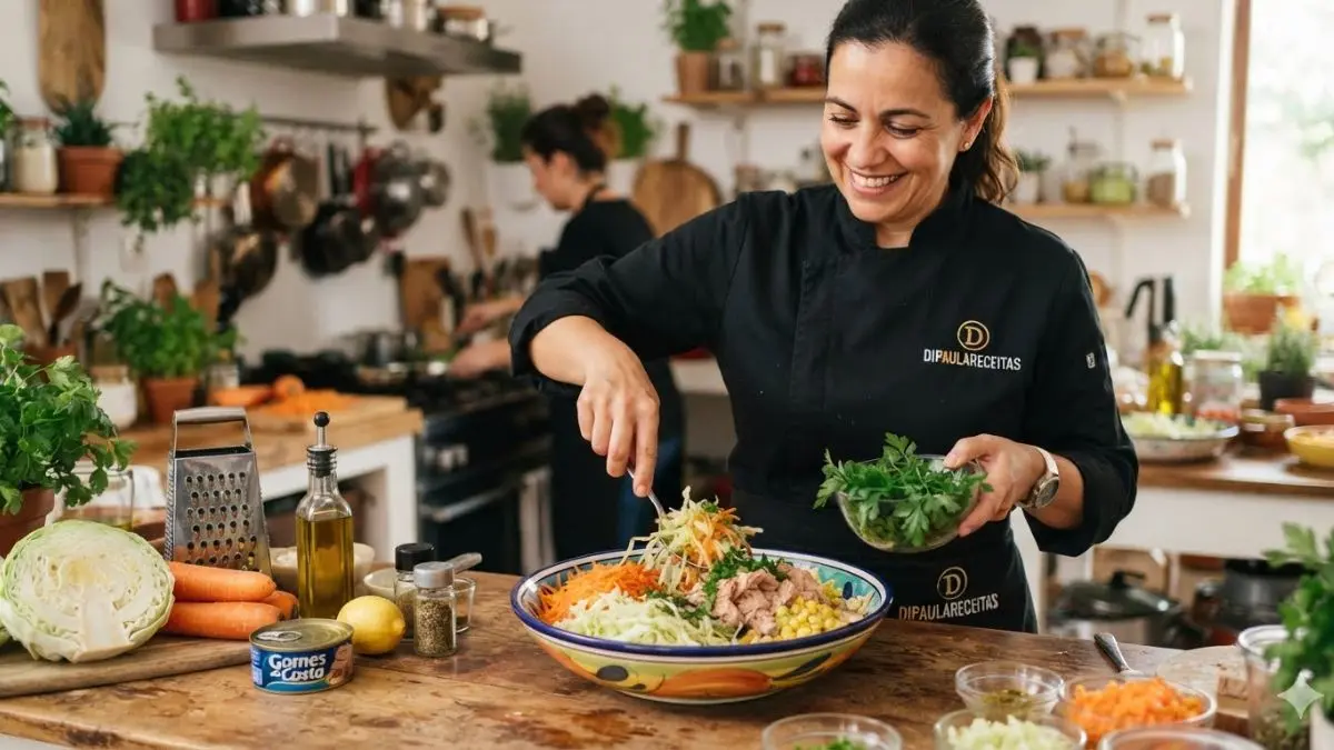 Salada De Repolho Com Cenoura e Atum 1 Salada de repolho