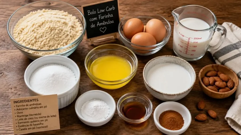 Bolo Low Carb com Farinha de Amêndoa, fácil e saboroso 2 Bolo Low carb