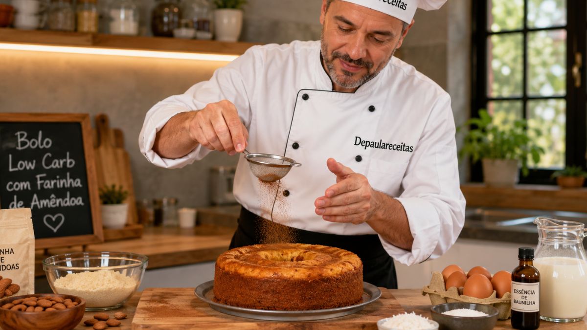 Bolo Low Carb com Farinha de Amêndoa, fácil e saboroso 1 Bolo low carb