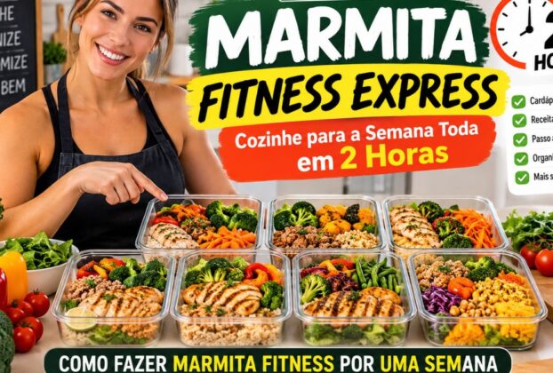 Cozinhe para a Semana Toda em 2 Horas e aprenda como fazer marmita fitness por uma semana com receitas práticas, saudáveis e deliciosas.